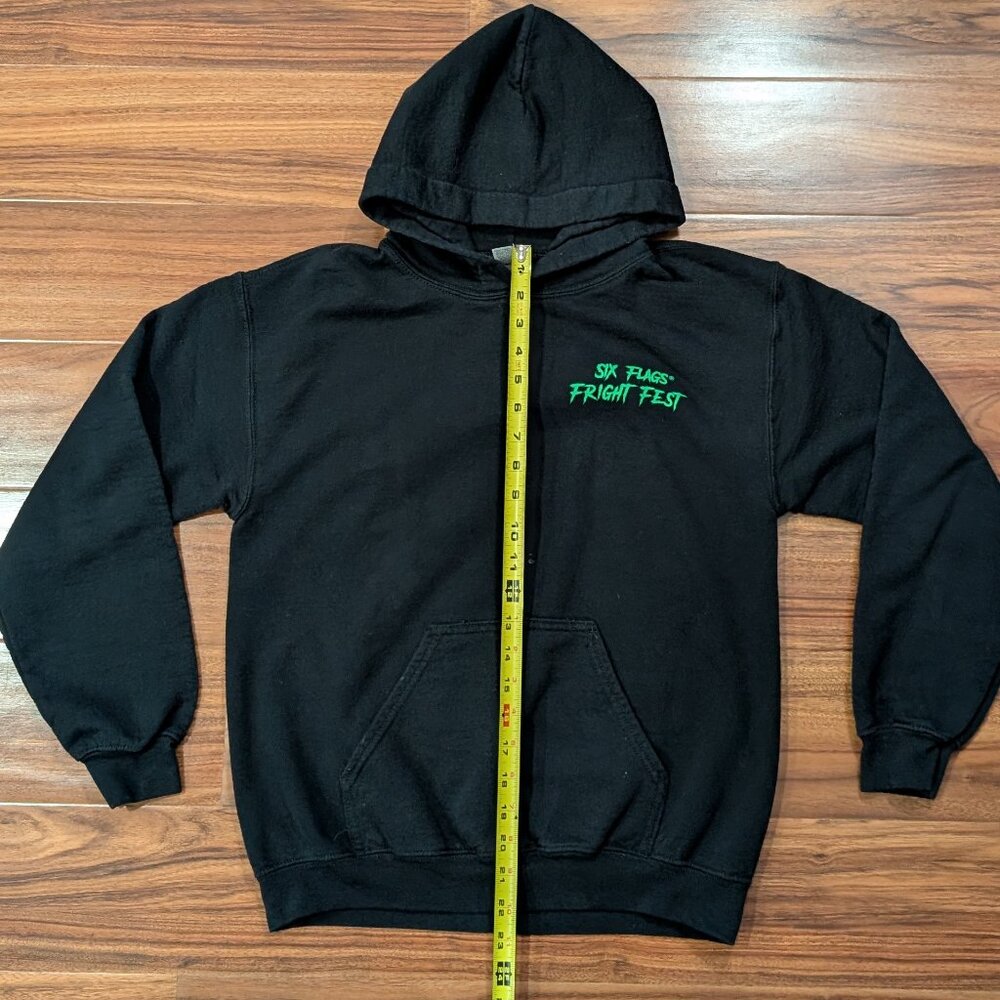 Six Flags Fright Fest Hoodie Sweatshirt Clown Halloween Sz S Great Adventure - Picture 8 of 11